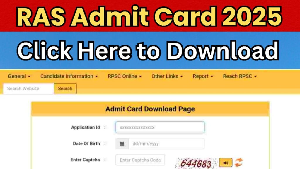 RPSC RAS Admit Card 2025