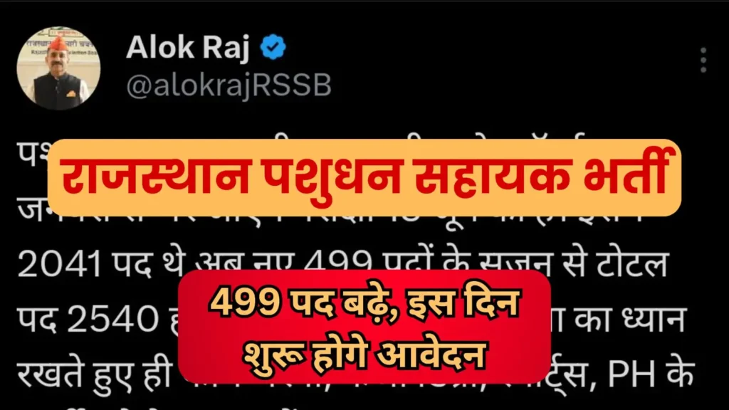 RSMSSB Livestock Assistant Vacancy 2025