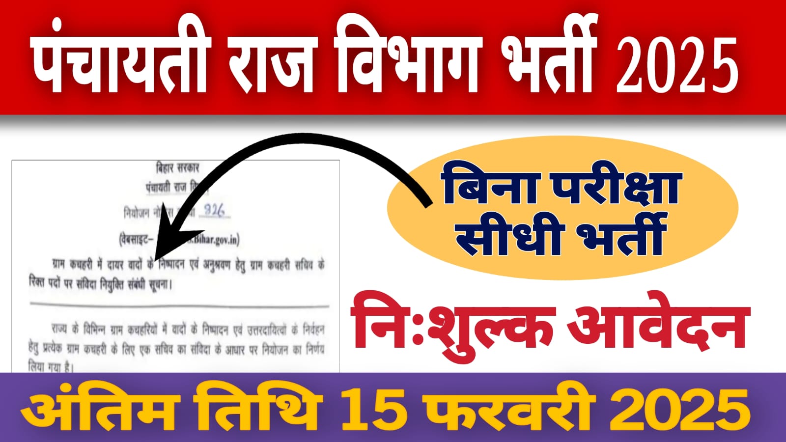 Panchayati Raj Vibhag Vacancy 2025, Click here to know all information