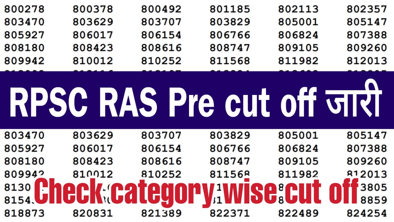 RPSC RAS Pre cut-off 2025 released, check here category wise cut-off
