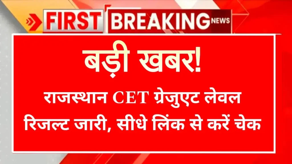 Rajasthan CET Graduate Level Result 2025