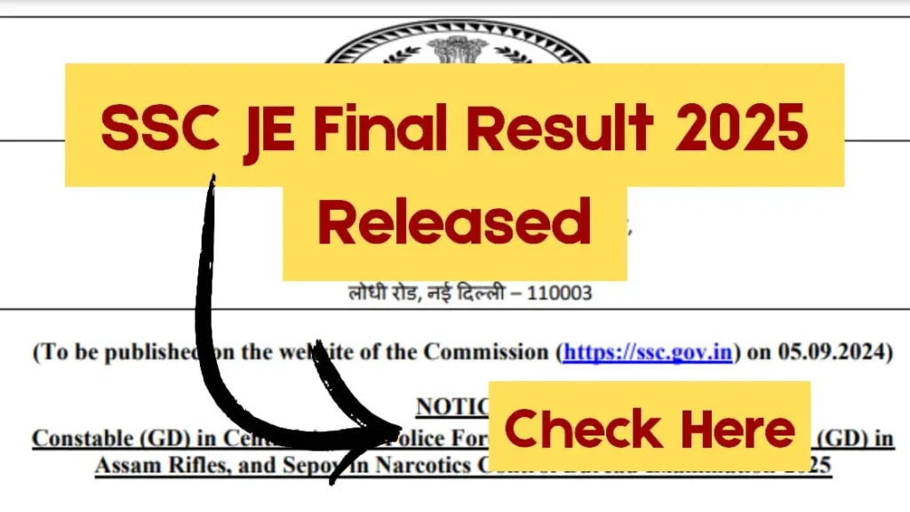 SSC JE Tier 2 Result