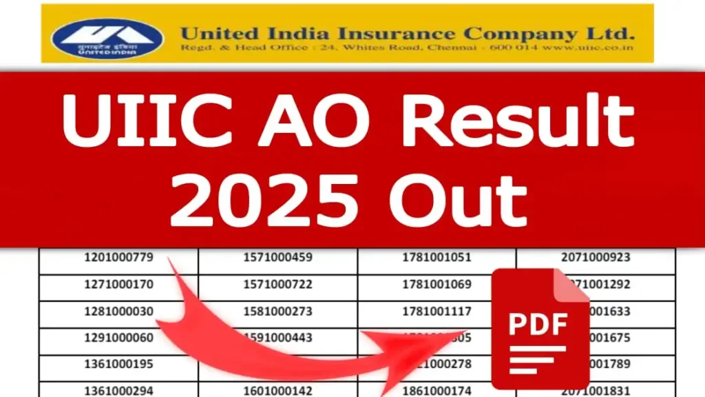 UIIC AO Result 2025