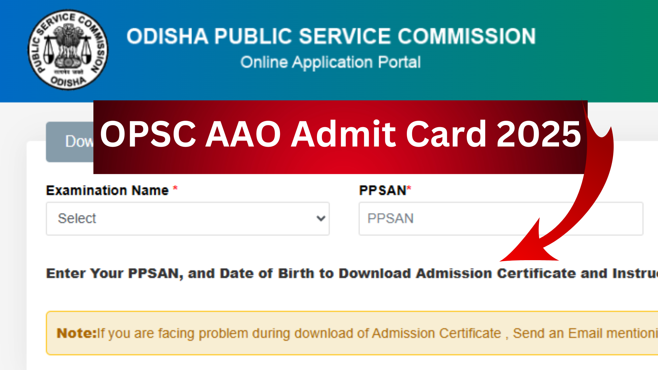 OPSC AAO Admit Card 2025