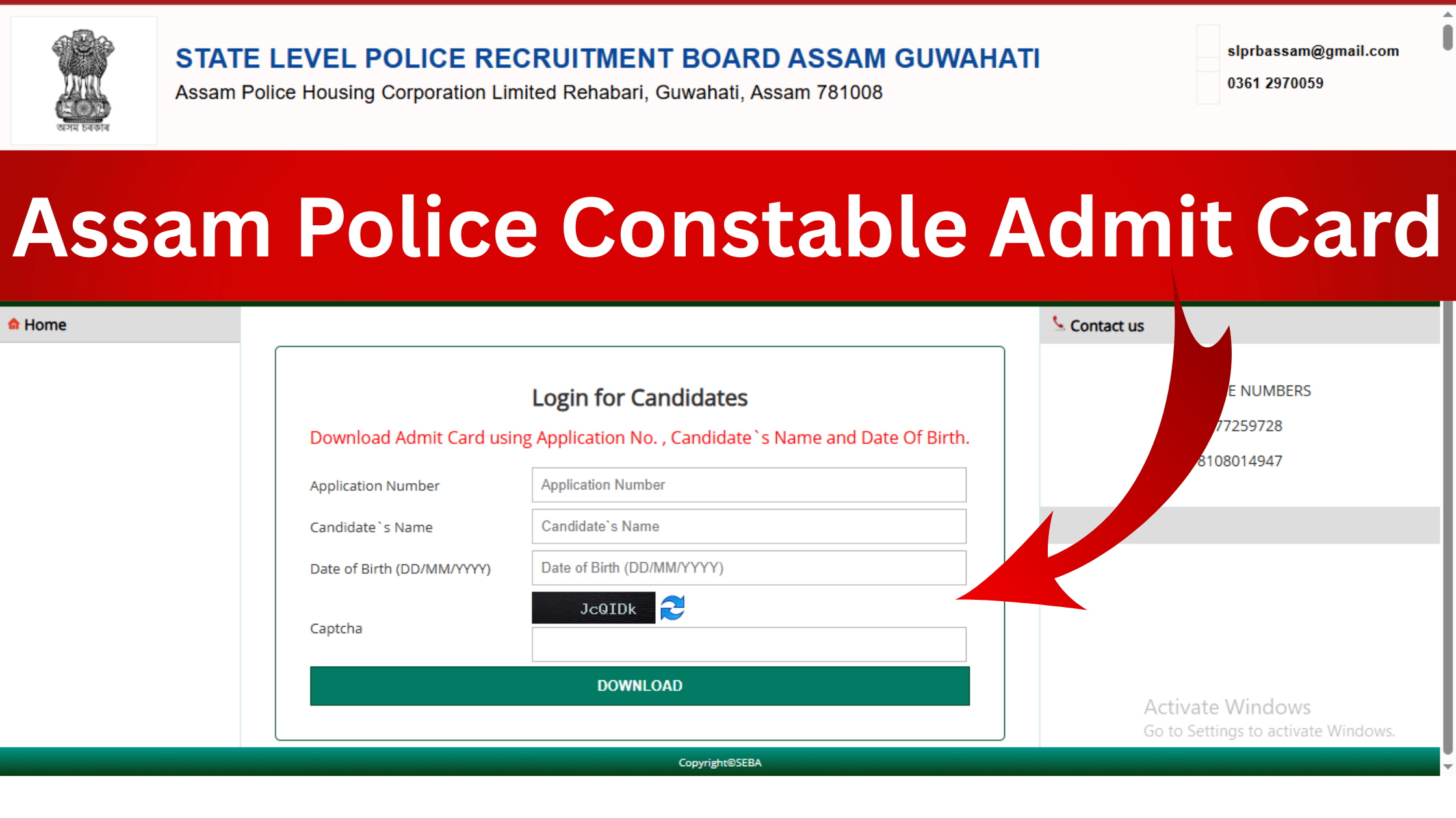 Assam Police Constable Admit Card 2025