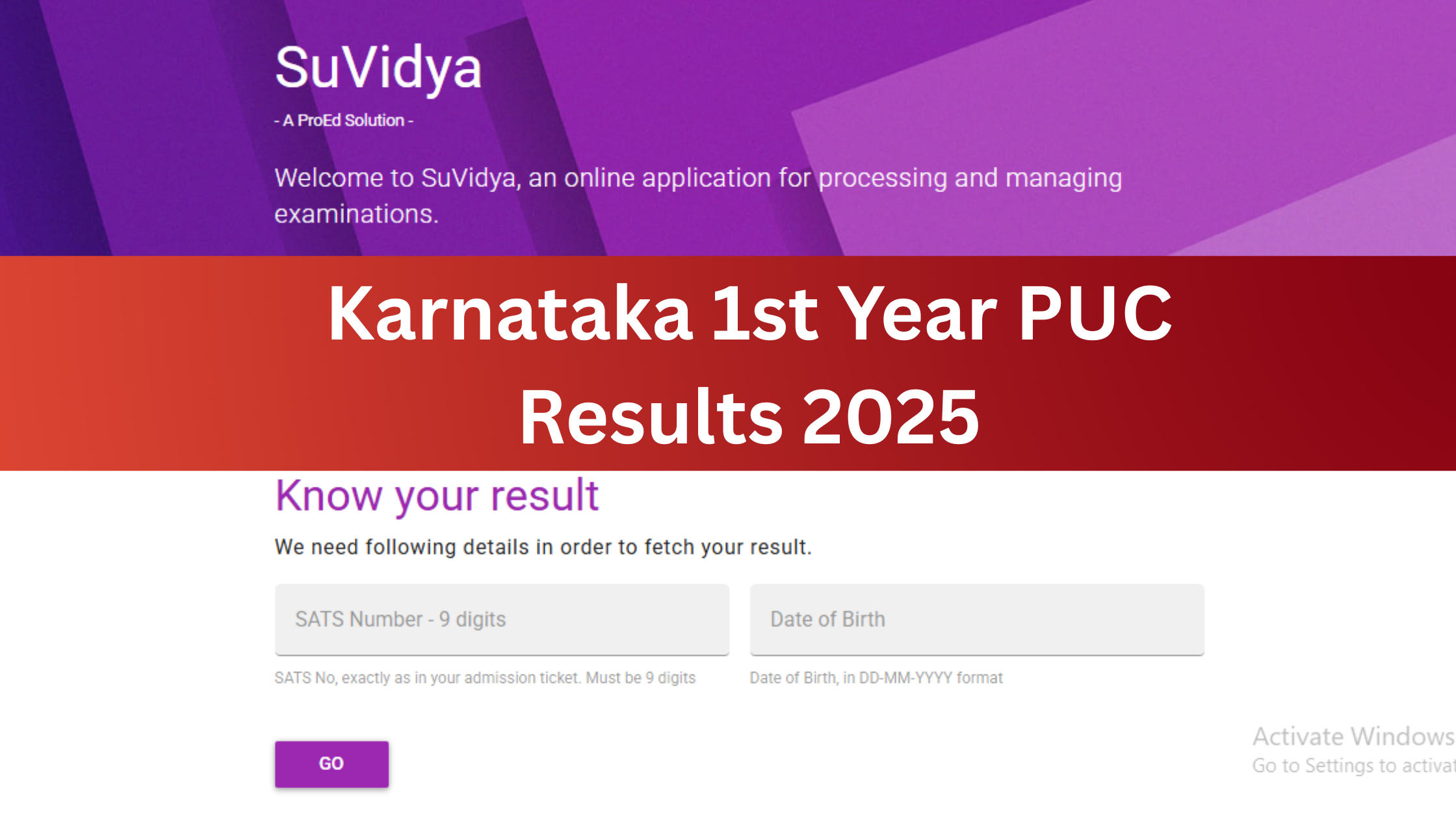 Karnataka 1st Year PUC Results 2025