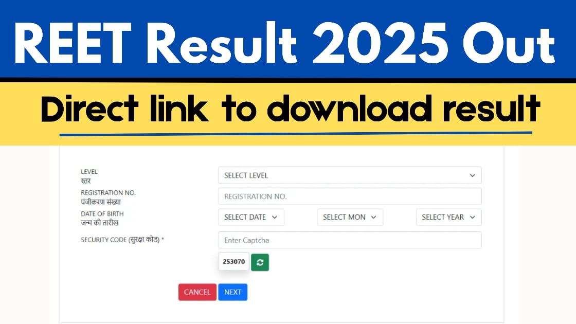 Rajasthan REET Result 2025 Out, Direct Link to Download Result