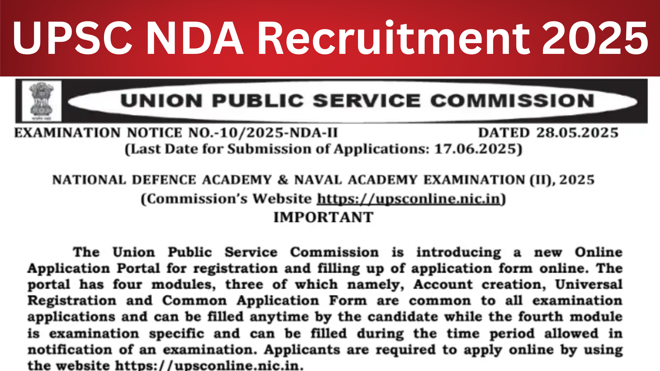 UPSC NDA Recruitment 2025