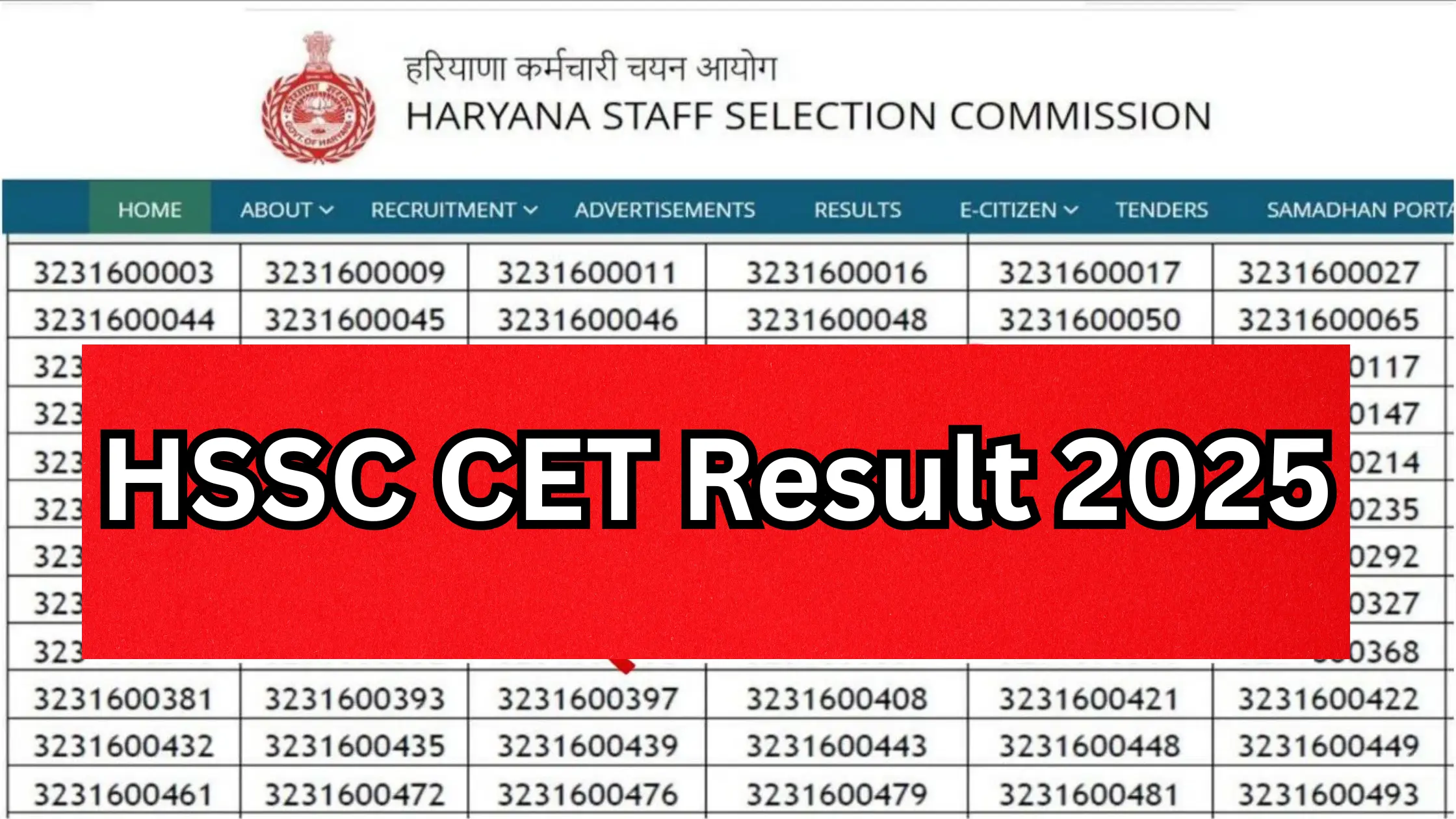 HSSC CET Result 2025